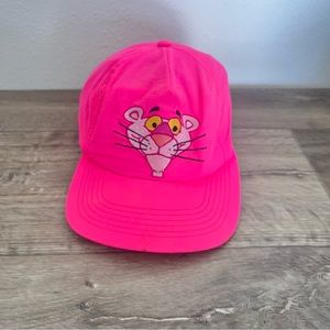 VINTAGE 1995 PINK PANTHER ADULT SNAPBACK ADJUSTABLE HAT- HOT PINK Made In USA